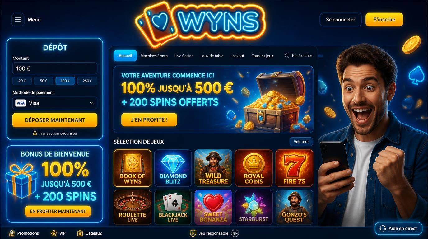Dépôt initial simple avec bonus et variété de jeux