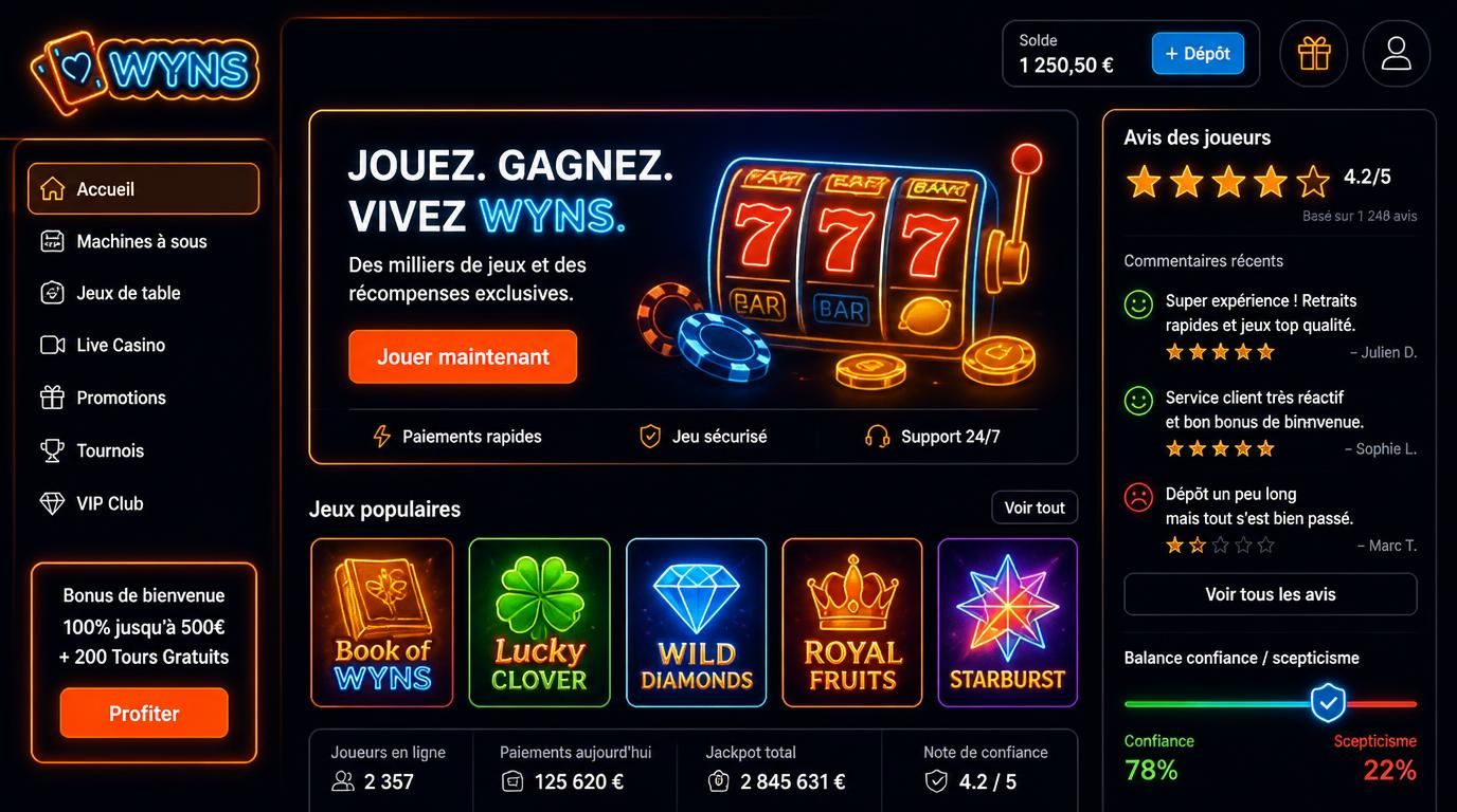 Avis des joueurs et réputation de Wyns Casino